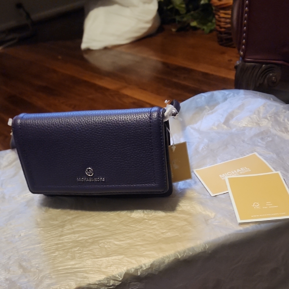 Michael Kors Purple Leather Crossbody Bag